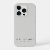 Just Engaged Minimalist Typography Dove Grey iPhoneケース (裏面)
