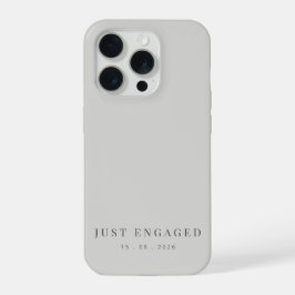 Just Engaged Minimalist Typography Dove Grey iPhone 15 Proケース