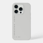 Just Engaged Minimalist Typography Dove Grey iPhoneケース (裏面)