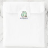 Just Existing Frog Sticker Cute Neutral Frog Minim ラウンドシール (バッグ)
