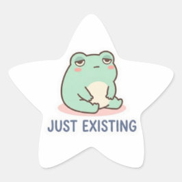 Just Existing Frog Sticker Cute Neutral Frog Minim 星シール