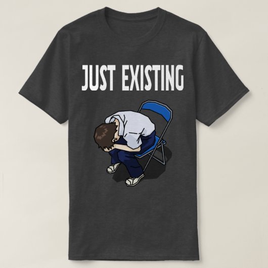 Just Existing Mood Black T-Shirt Tシャツ (デザイン正面)