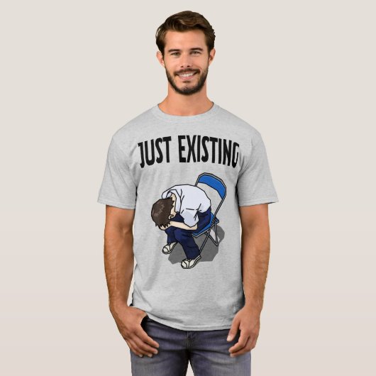 Just Existing Mood – White T-Shirt Tシャツ (正面フル)