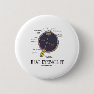 Just Eyeball It (Eye Anatomy Approximationことわざ) 缶バッジ