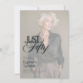 Just Fifty Photo 50th Birthday Party 招待状