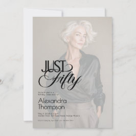 Just Fifty Photo 50th Birthday Party 招待状