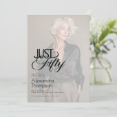 Just Fifty Photo 50th Birthday Party 招待状 (スタンド正面)