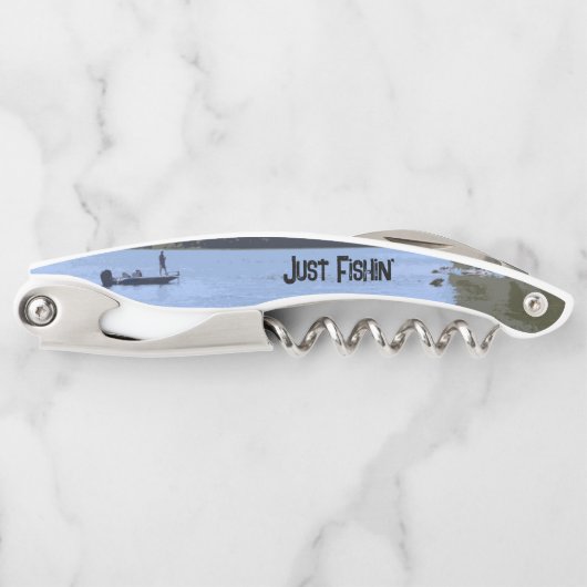 Just Fishin' Boat on Lake Illustration ソムリエナイフ (正面)