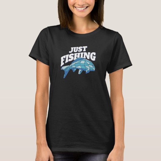 Just Fishing Fish Hook Outdoor Retro Bass Tシャツ (正面)