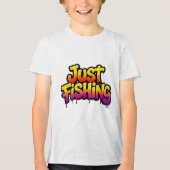 Just Fishing Rainbow Dripping Funny Gift for Fishe トライブレンドＴシャツ (正面)