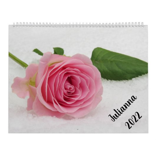 Just Flowers Personalized Name & Year Calendar カレンダー (カバー)