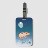 Just Fly飛んでいる Pig in Balloon Air Travel ラゲッジタグ (正面縦)