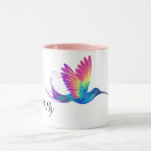 Just Fly - Vibrant Rainbow Hummingbird Art for Fre マグカップ (中央)