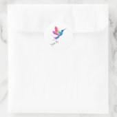 Just Fly - Vibrant Rainbow Hummingbird Art for Fre ラウンドシール (バッグ)