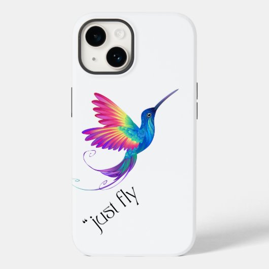 Just Fly - Vibrant Rainbow Hummingbird Art for Fre Case-Mate iPhoneケース (裏面)