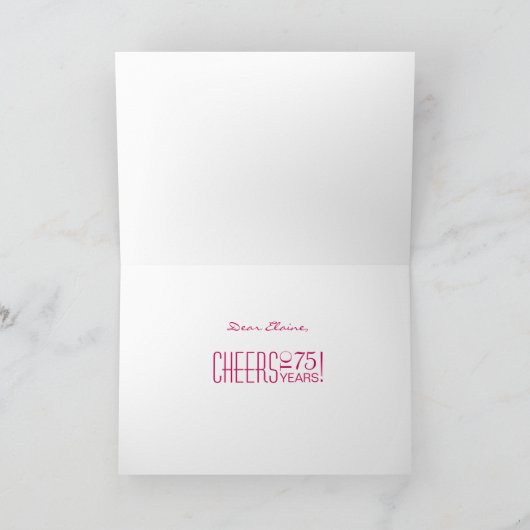 Just for Her 75誕生日 カード (内部)