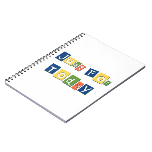 Just for Todayスローガン引用文の色ブロック文字 ノートブック (左側)