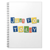 Just for Todayスローガン引用文の色ブロック文字 ノートブック (正面)