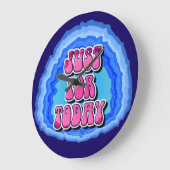 Just For Today Geode 12 Step AA Recovery Slogan ラージ壁時計 (傾斜)