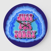 Just For Today Geode 12 Step AA Recovery Slogan ラージ壁時計 (正面)