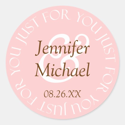 Just For You結婚式の引き出物・ラベル ラウンドシール (正面)