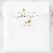 Just For You金ゴールドグリッターハート手作り愛 スクエアシール (バッグ)