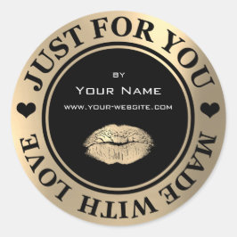 Just For You Made With Love Blackくもの巣金ゴールドキス ラウンドシール