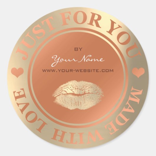 Just For You Made With Love Coraキスくもの巣金ゴールド ラウンドシール (正面)