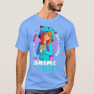 Just Girl Loves Anime Sketching Ramenマンガオタク Tシャツ
