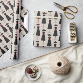 Just Girl Things Little Black Dress Fashion Patter ラッピングペーパー