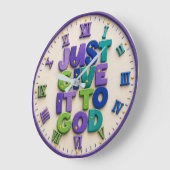 Just Give It to God Christian Gift ラージ壁時計 (傾斜)