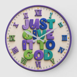 Just Give It to God Christian Gift ラージ壁時計