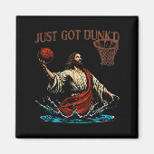 Just Got Dunked Funny Baptism Jesus Christian Bask マグネット (正面)