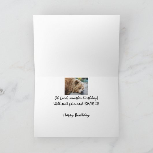 Just Grin and Bear itおもしろい誕生日ベア カード (内部)