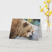 Just Grin and Bear itおもしろい誕生日ベア カード (黄色い花)