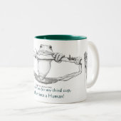 "JUST HANGIN' ON" GREEN FROG Large & Small Mugs ツートーンマグカップ (正面右)