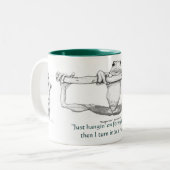 "JUST HANGIN' ON" GREEN FROG Large & Small Mugs ツートーンマグカップ (正面左)