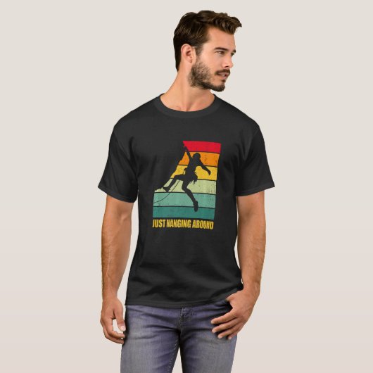 Just Hanging Around Graphic Bouldering Boulder Cli Tシャツ (正面フル)