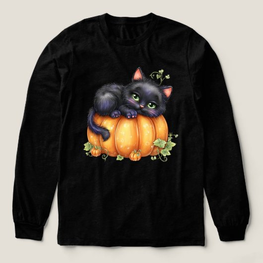 Just hanging around, Resting Kitten In Pumpkin トライブレンドＴシャツ (デザイン正面)