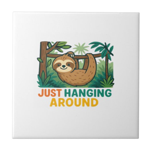 Just Hanging Around (Sleepy Sloth) Essential T-Shi タイル (正面)