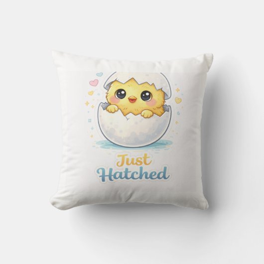 Just Hatched Cute Baby throw pillow クッション (正面)