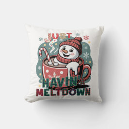 Just Havin' a Meltdown - Christmas Snowman クッション