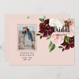 Just Her赤面フォトフローラブライダルシャワー 招待状