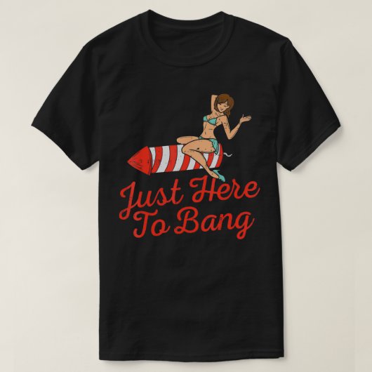 Just Here Bang Fireworks おもしろい of 7月4日の男性 Tシャツ (デザイン正面)