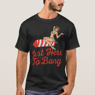 Just Here Bang Fireworks おもしろい of 7月4日の男性 Tシャツ