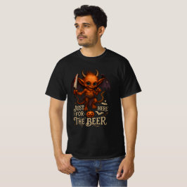 "Just Here for the Beer" Demon Art Tシャツ