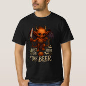 "Just Here for the Beer" Demon Art Tシャツ (正面)