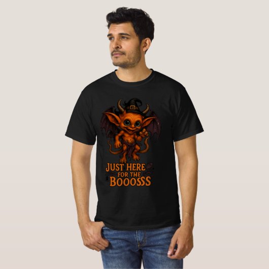 Just Here for the Boooss Halloween Demon Tシャツ (正面フル)