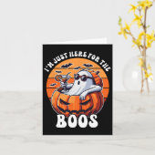 Just Here For The Boos幽霊メンズおもしろいウィメンズハロ カード (黄色い花)