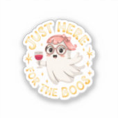 Just Here for the Boos – 面白いハロウィーン幽霊 シール (正面)